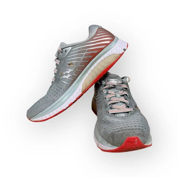 Saucony Women’s Guide 13 Gray/Coral Running Shoes PWRRUN Comfort Sz 7.5 - Picture 7 of 9
